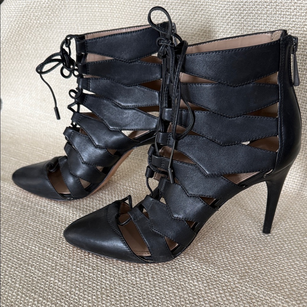 BCBGMaxAzria Black Strappy Heels